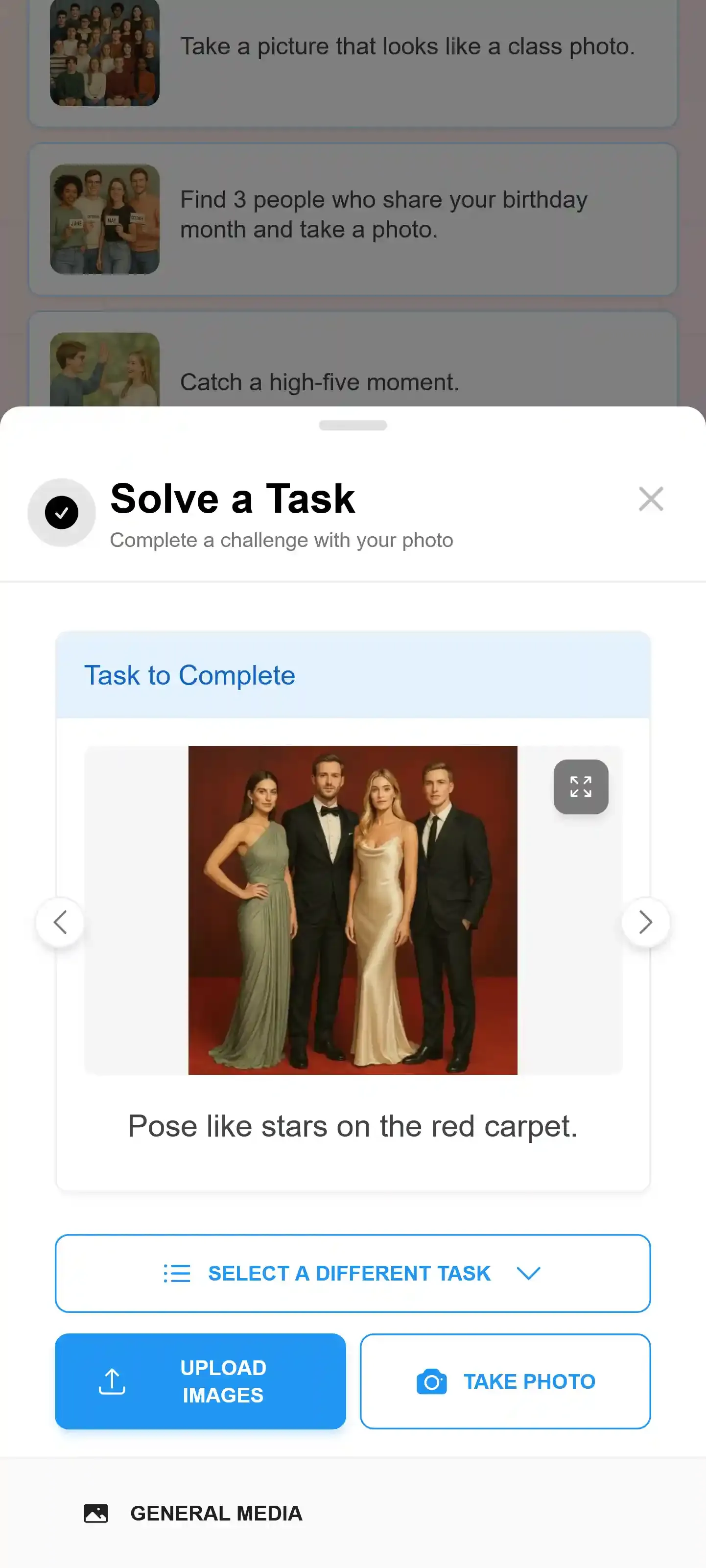 Solving a photo challenge with camera