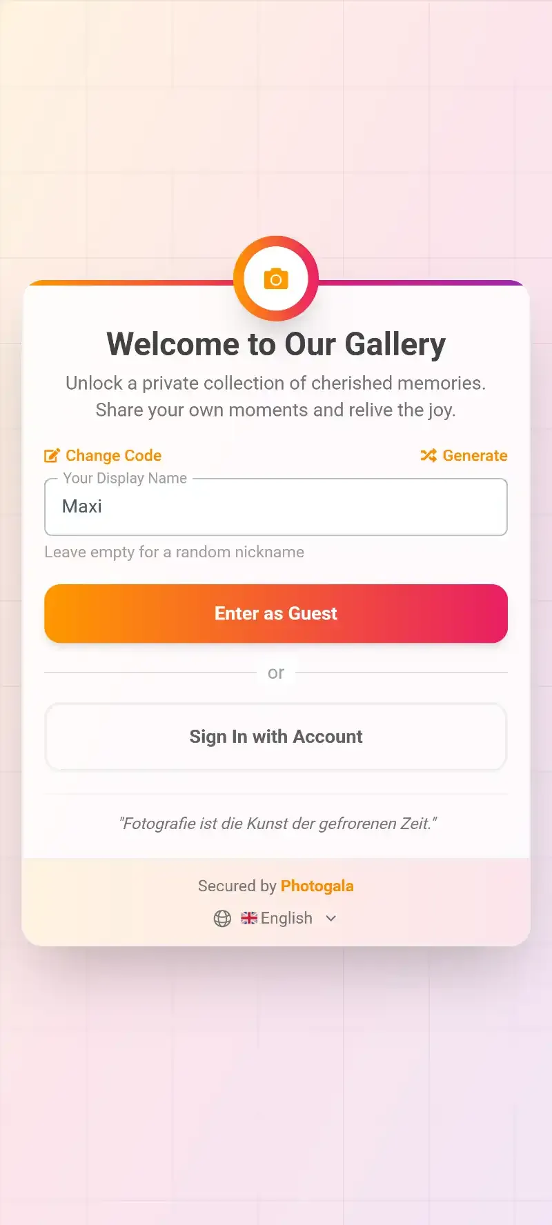 Choosing a display name after scanning